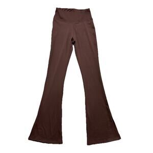 Wilo The Label Chocolate Brown Flare High Rise Leggings Medium